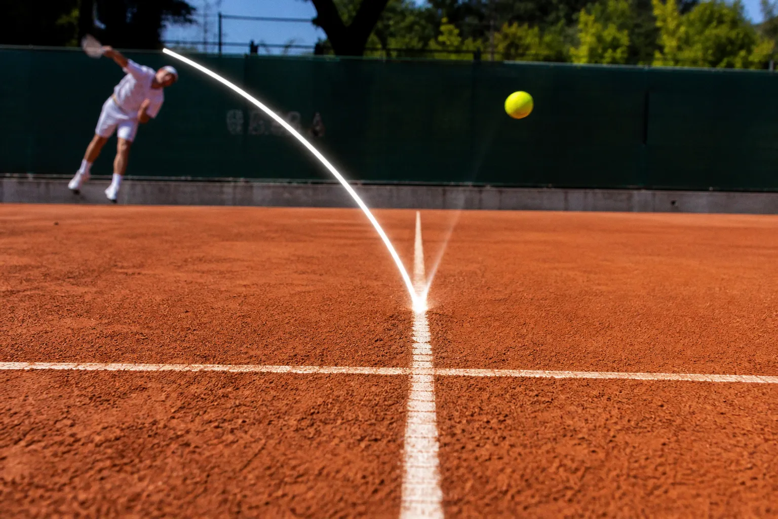 The geometry of the tennis serve plus-one pattern